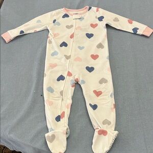 Carter's Pink and Blue Heart Footie One Piece